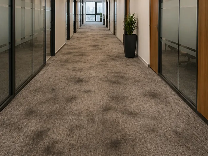 Couloir de centre d'affaires avant nettoyage à Sidi Maarouf