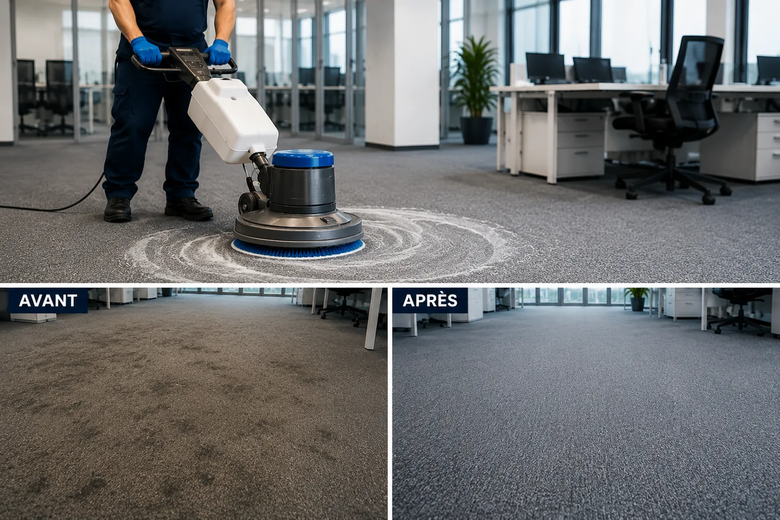 Espace professionnel avec moquette et mobilier à Casablanca